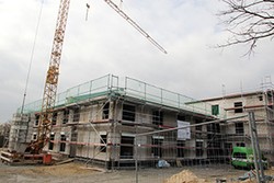 Die Bauphase des LWL-Pflegezentrums Lengerich 2013. (vergrößerte Bildansicht wird geöffnet)
